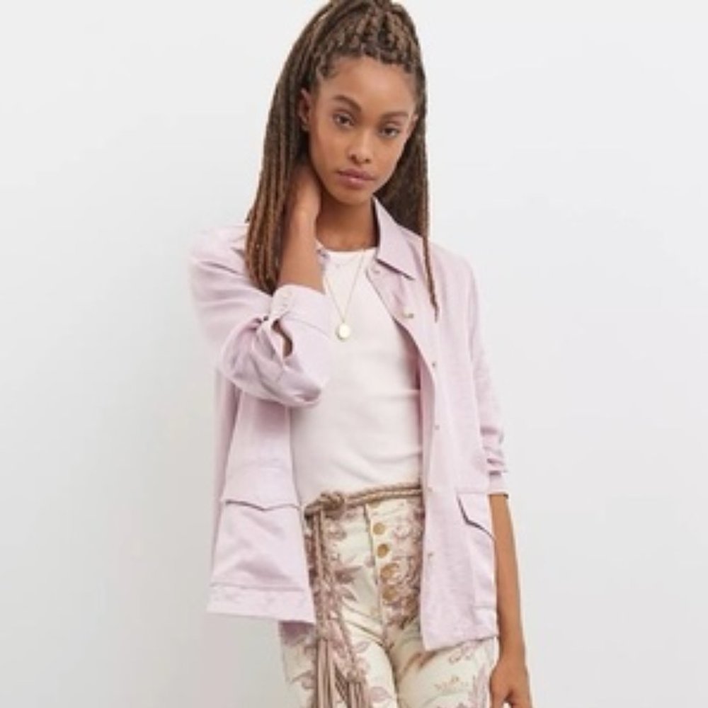 Anthropologie Clemence Shimmer Shirt Jacket